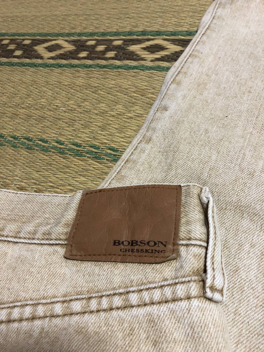 BOBSON Bobson W34 Denim цвет джинсы оттенок бежевого б/у готовый продукт бумага patch красный tabZIP UP редкий редкость снят с производства популярный American Casual б/у одежда 