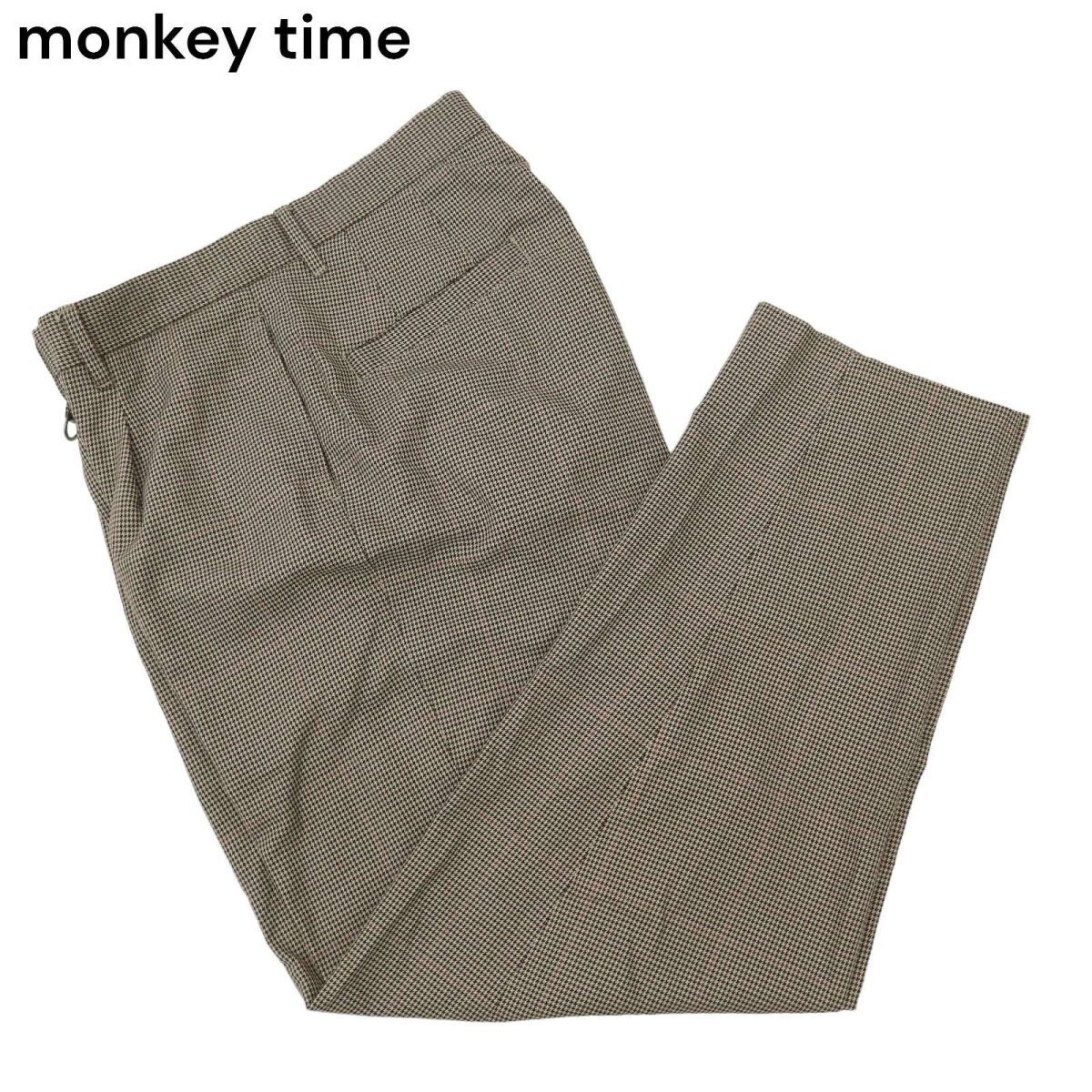 monkey time モンキータイム ユナイテッドアローズ 通年 千鳥格子★ スラックス パンツ Sz.L　メンズ　C4B03355_7#R