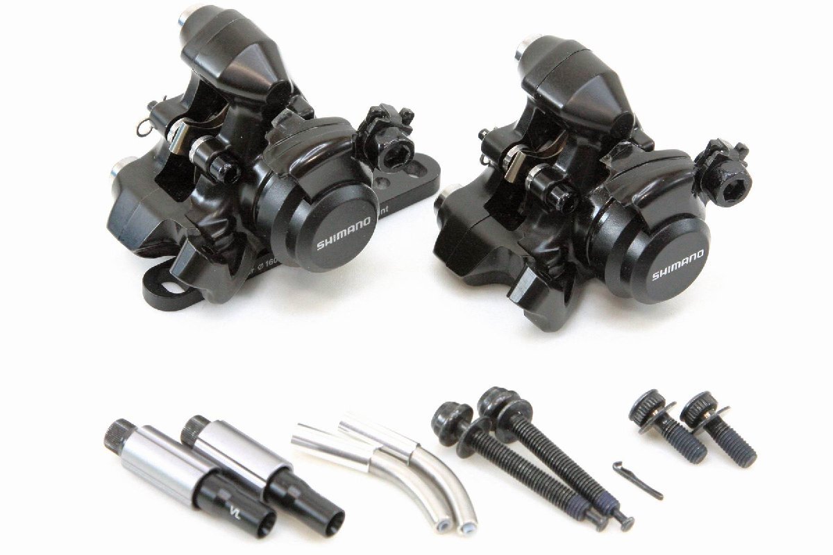【即納】シマノ SHIMANO 軽量 高性能 ワイヤ式 フラットマウント メカニカルディスクブレーキ キャリパー BR-RS305-F/Rの前後 黒