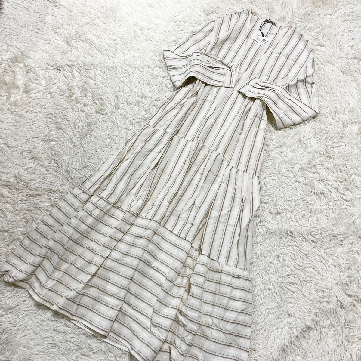 新品未使用タグ付きZARAザラ ロングワンピースストライプ 新品未使用タグ付きZARAザラ ロングワンピースストライプ