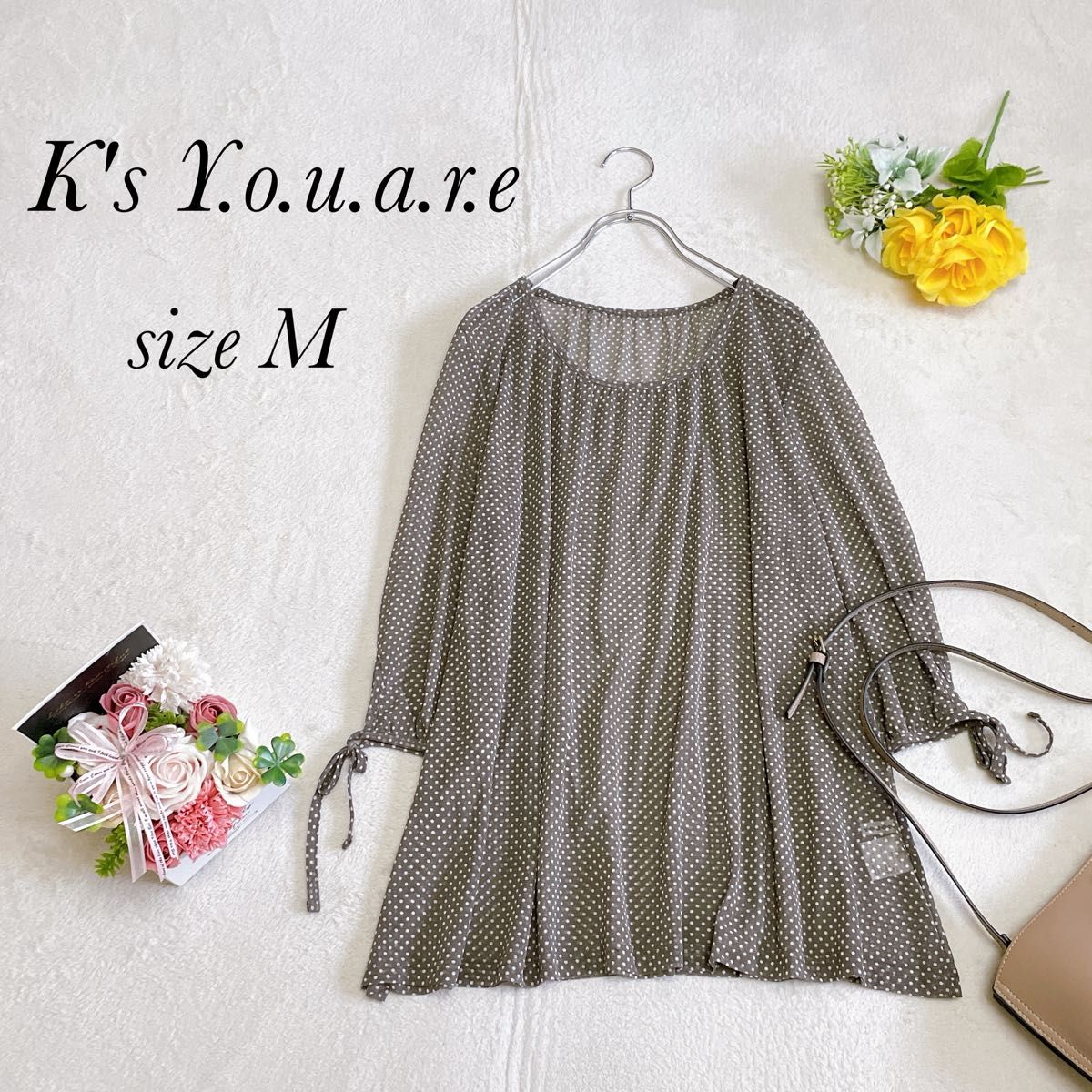 K's Y o u a r e ドゥケイズ Mサイズ 七分袖 ブラウス プル K's Y o u a r e ドゥケイズ Mサイズ 七分袖 ブラウス プル