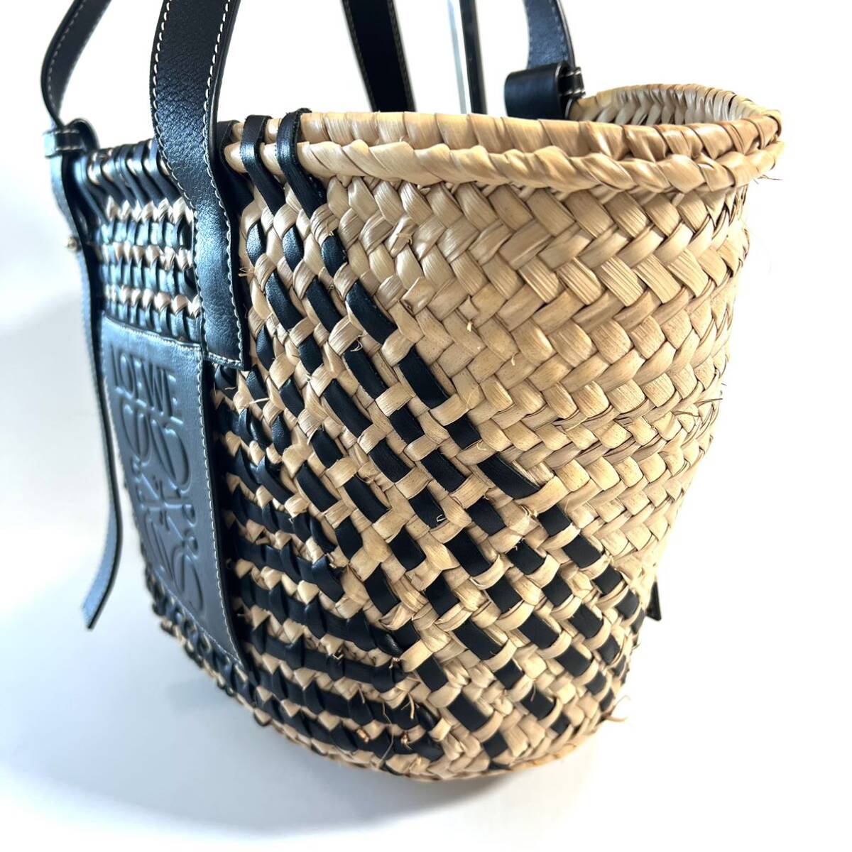 レアカラー】LOEWE ロエベ かごバッグ バスケット カゴ レアカラー】LOEWE ロエベ かごバッグ バスケット カゴ