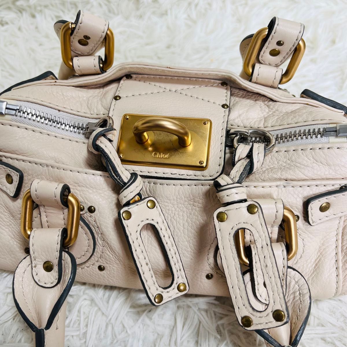 美品】Chloe クロエ ミニパディントン ハンドバッグ 肩掛け 美品】Chloe クロエ ミニパディントン ハンドバッグ 肩掛け