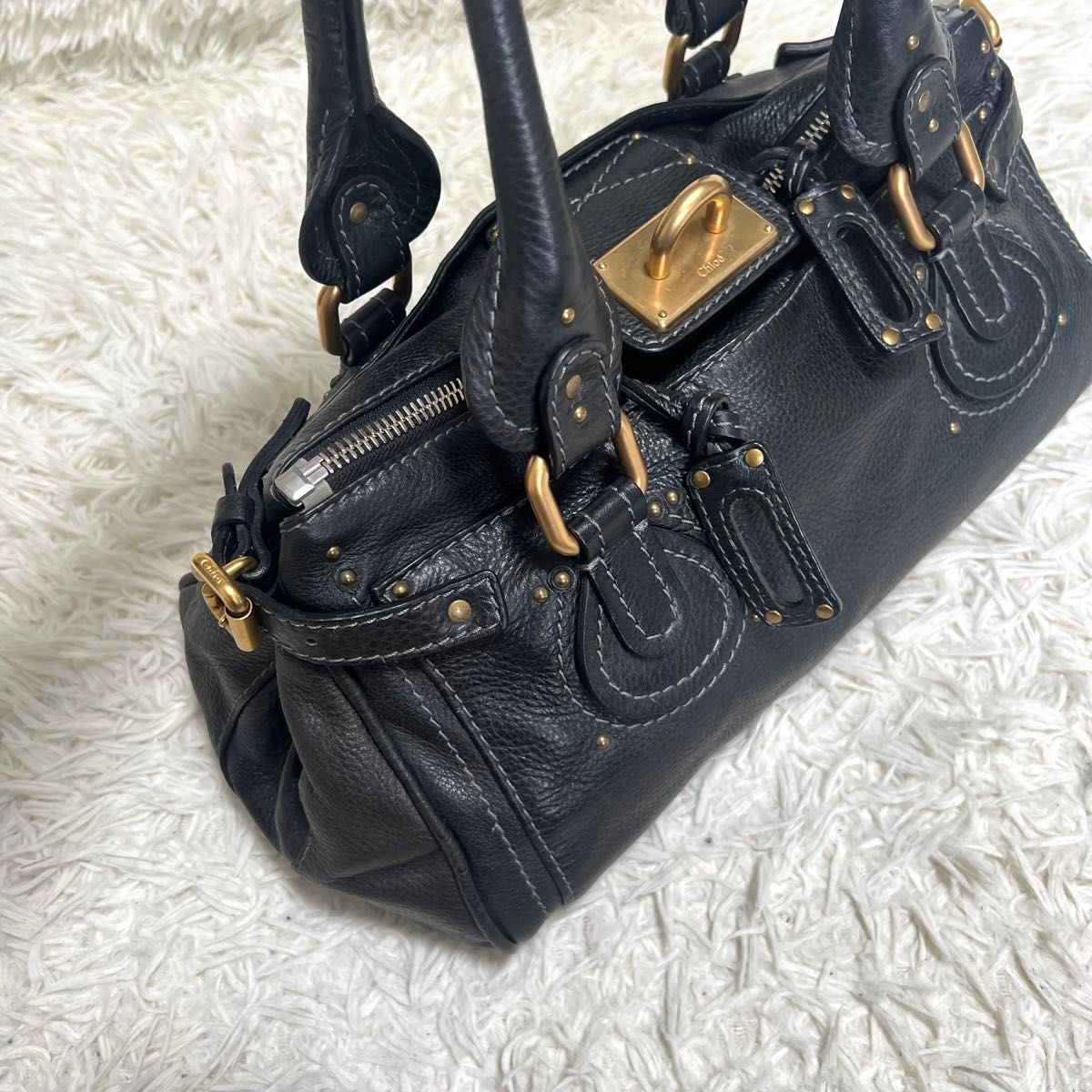 美品】Chloe クロエ パディントン ハンドバッグ ボストンバッグ 美品】Chloe クロエ パディントン ハンドバッグ ボストンバッグ