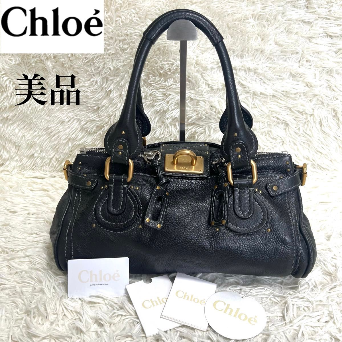 美品】Chloe クロエ パディントン ハンドバッグ ボストンバッグ 美品】Chloe クロエ パディントン ハンドバッグ ボストンバッグ
