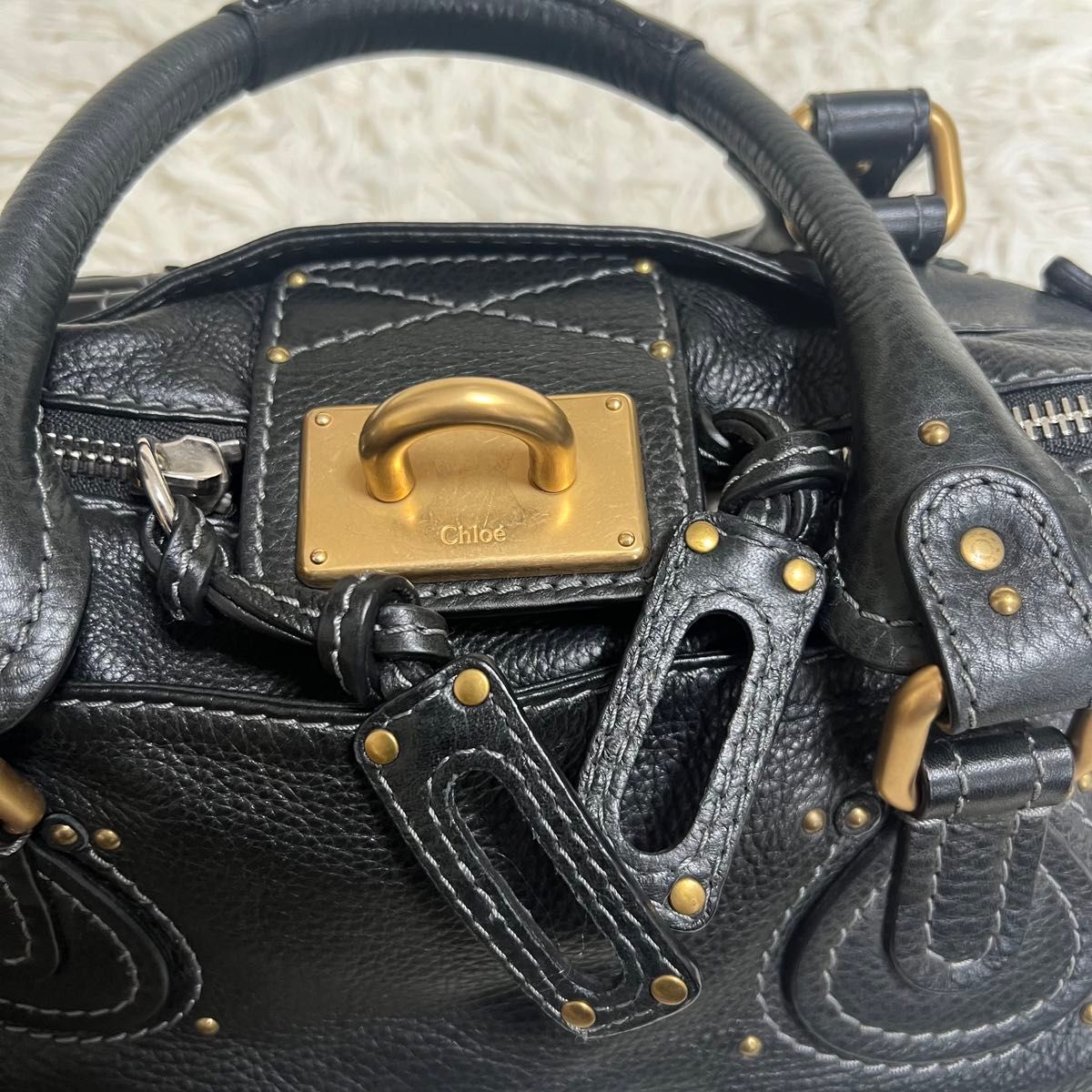 美品】Chloe クロエ パディントン ハンドバッグ ボストンバッグ 美品】Chloe クロエ パディントン ハンドバッグ ボストンバッグ
