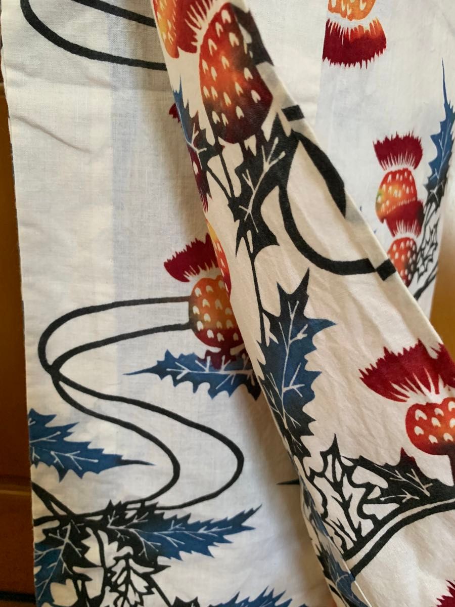 手縫 紅型調あざみの柄の浴衣と帯のセット 花火大会夏祭り盆踊り 手縫 紅型調あざみの柄の浴衣と帯のセット 花火大会夏祭り盆踊り