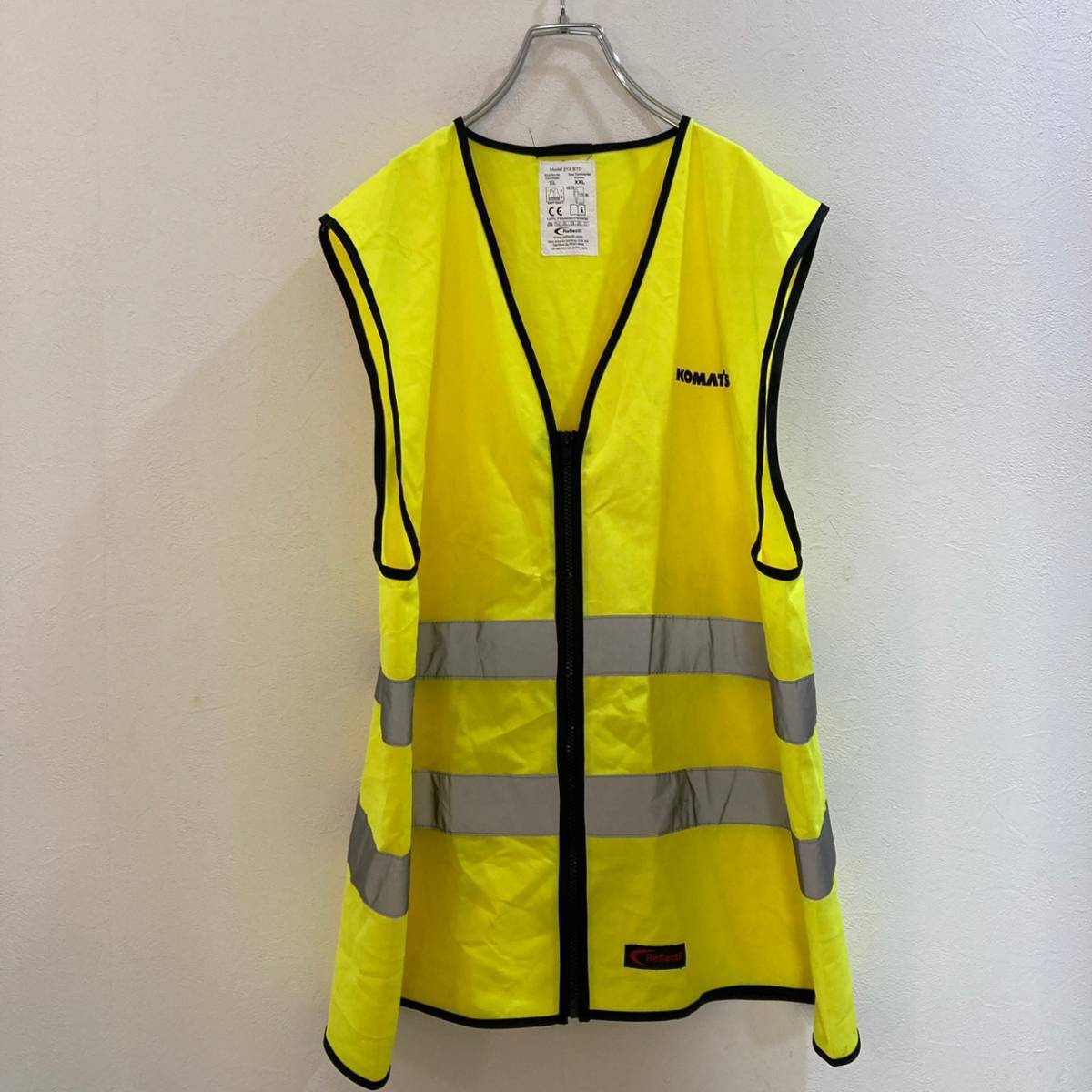 KOMATSU/コマツ フルジップアップベスト イエロー 黃色 メンズ XL