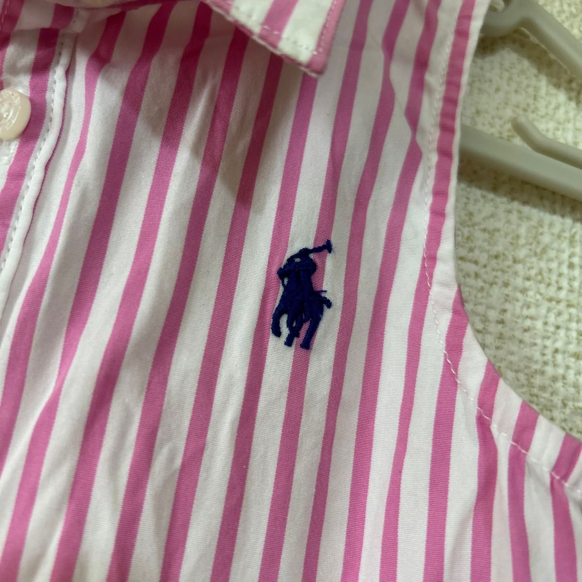 POLO RALPH LAUREN ポロ ラルフローレン ノースリーブ ストライプシャツワンピース 18M 85/52