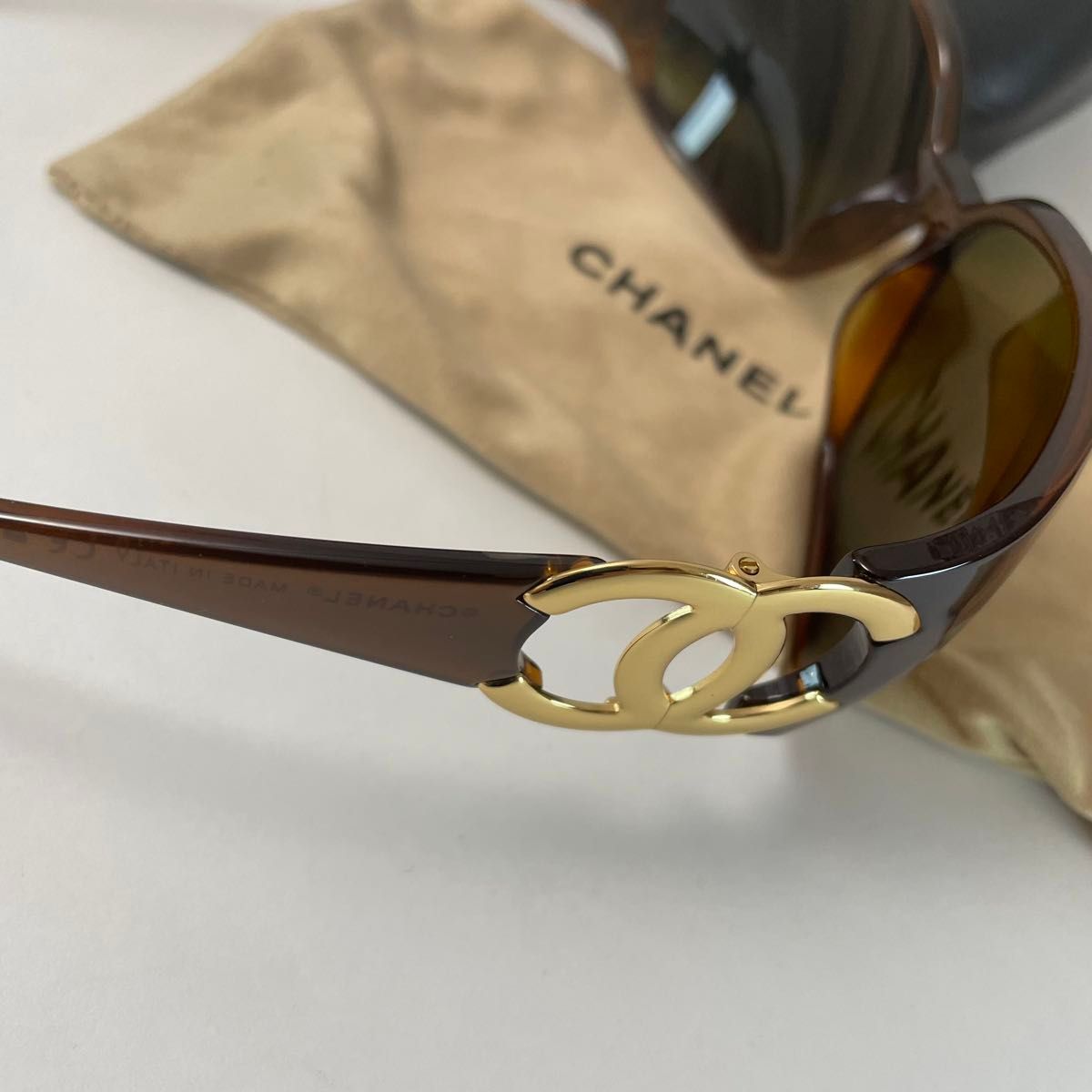 CHANEL サングラス ゴールド ココマーク 6014 c 879 ブラウン CHANEL サングラス ゴールド ココマーク 6014 c 879 ブラウン