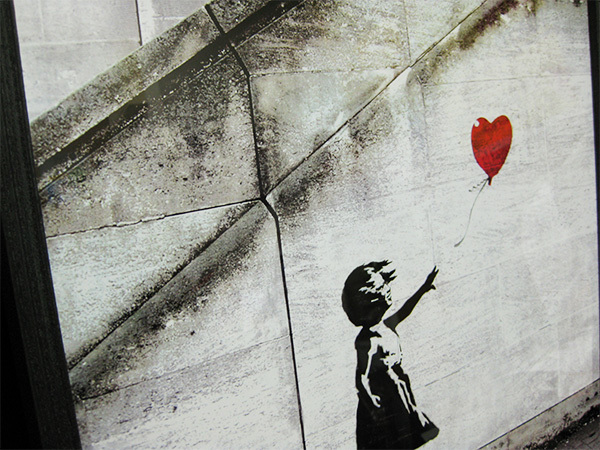 バンクシー アートフレーム (レッドバルーン) Banksy コピー ポスター 赤い風船 ストリートアート グラフィティ 絵 複製画 代表作 有名作品