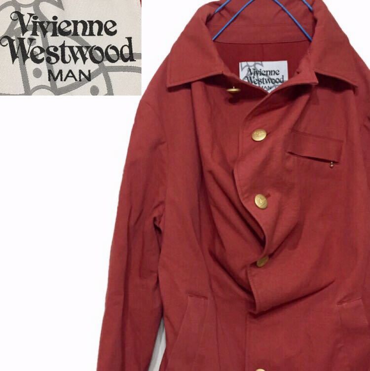 希少★ Vivienne Westwood MAN ヴィヴィアンウエストウッド 変形ジャケット 44/S相当 ブルゾン 日本製 リブ 羽織り アシメトリー