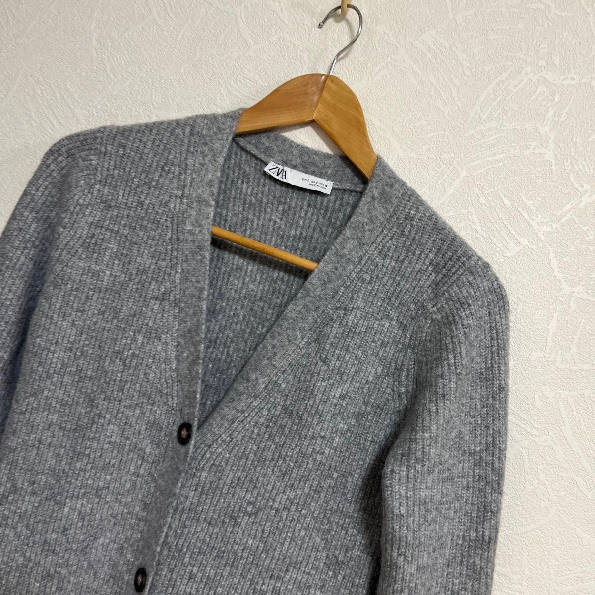美品 ZARA ザラ ロングニットカーディガン グレー Sサイズ 美品 ZARA ザラ ロングニットカーディガン グレー Sサイズ