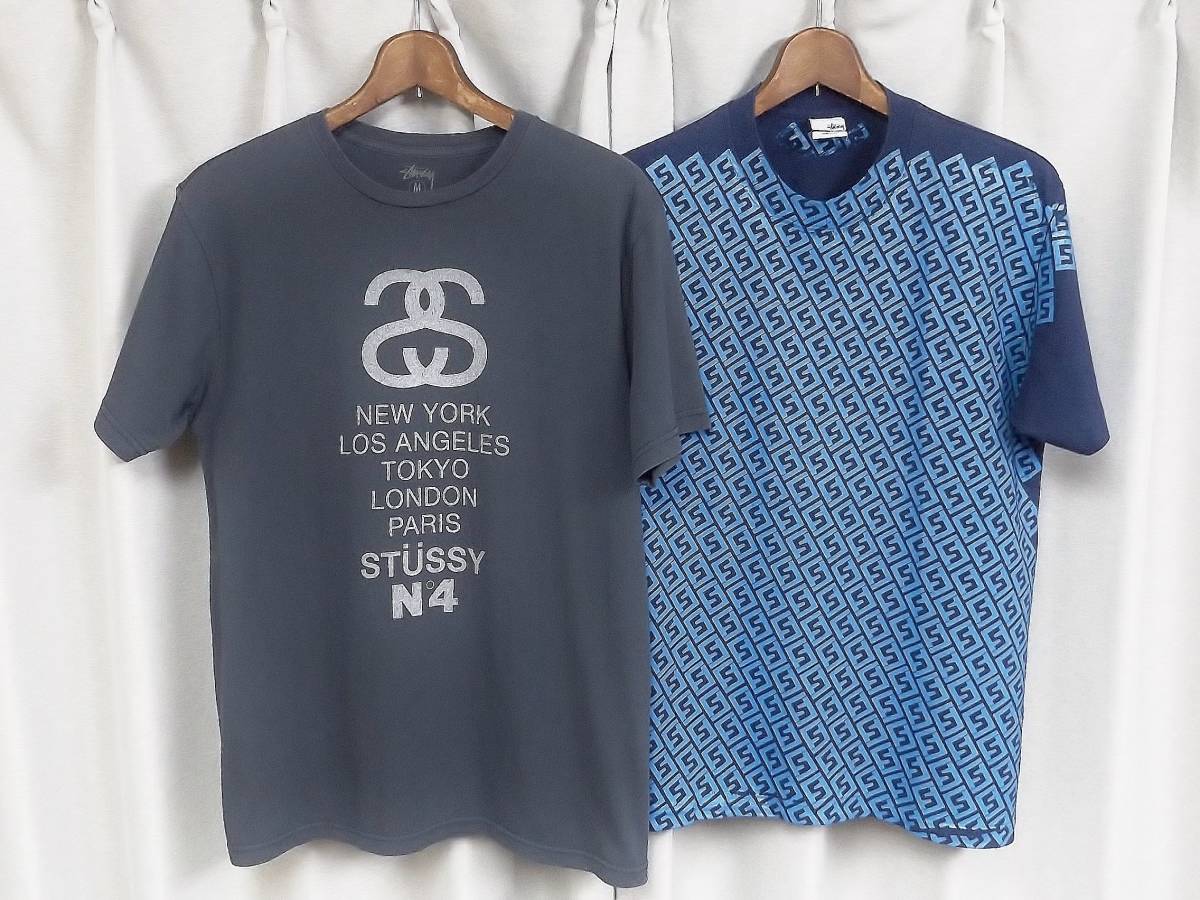 ◆M2枚セット ステューシー パロディーTシャツ (1) 90s old Stussy USA アメリカ製 フェンディモノグラム (2) シャネルロゴ  ワールドツアー