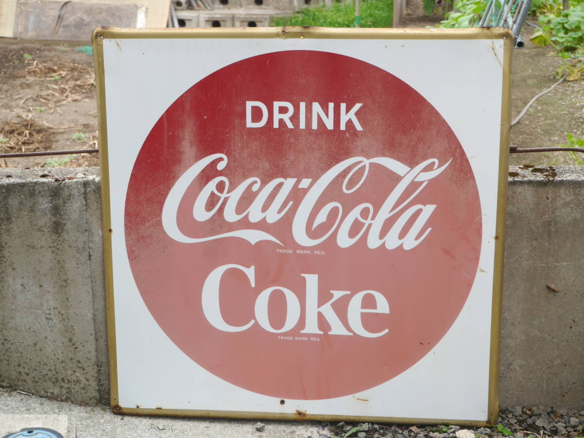 コカコーラ ホーロー看板 当時物 レトロ 昭和 COKE 店舗用品 コカコーラ ホーロー看板 当時物 レトロ 昭和 COKE 店舗用品