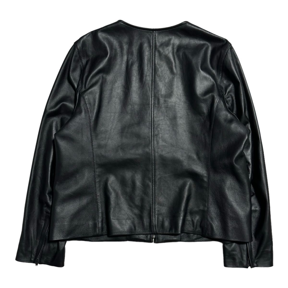 23区 シープレザー ノーカラー ジャケット レディース サイズ46 23区 シープレザー ノーカラー ジャケット レディース サイズ46
