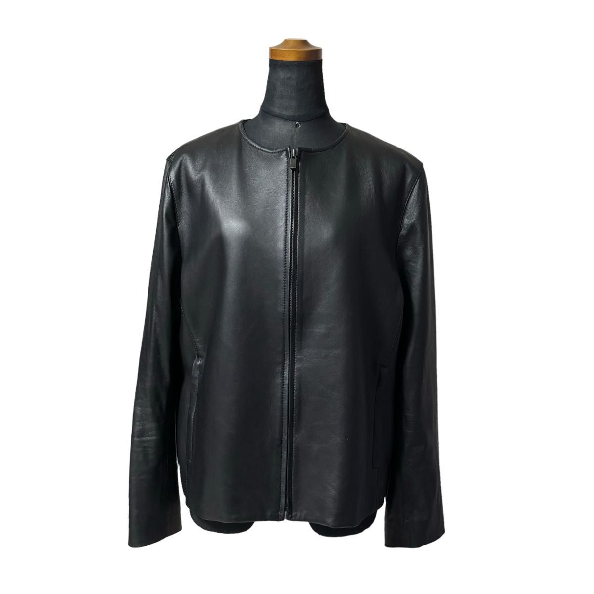 23区 シープレザー ノーカラー ジャケット レディース サイズ46 23区 シープレザー ノーカラー ジャケット レディース サイズ46