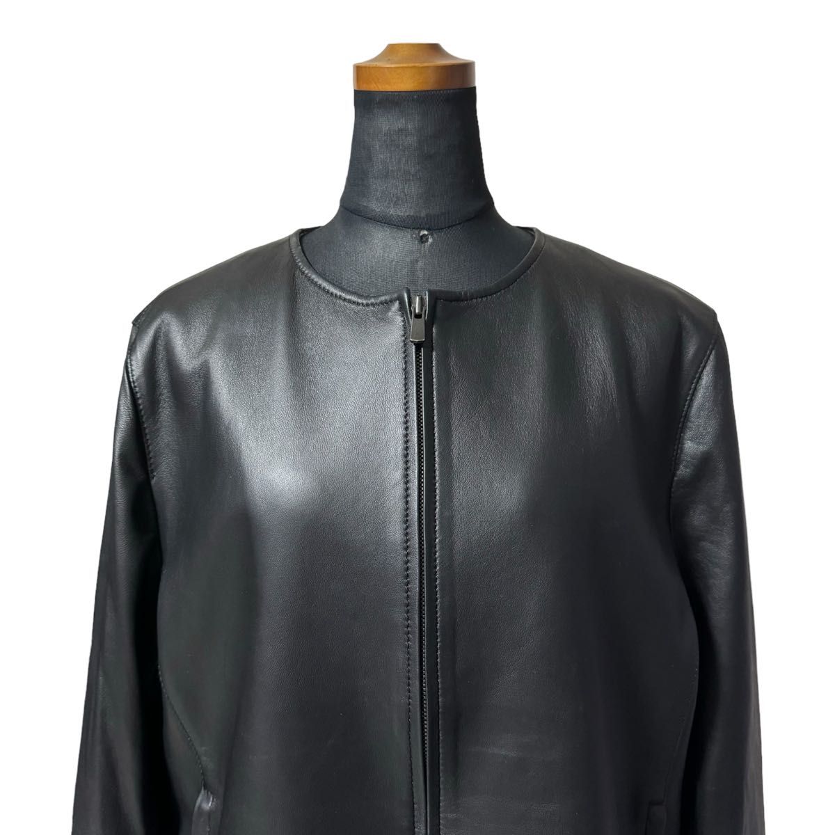 23区 シープレザー ノーカラー ジャケット レディース サイズ46 23区 シープレザー ノーカラー ジャケット レディース サイズ46