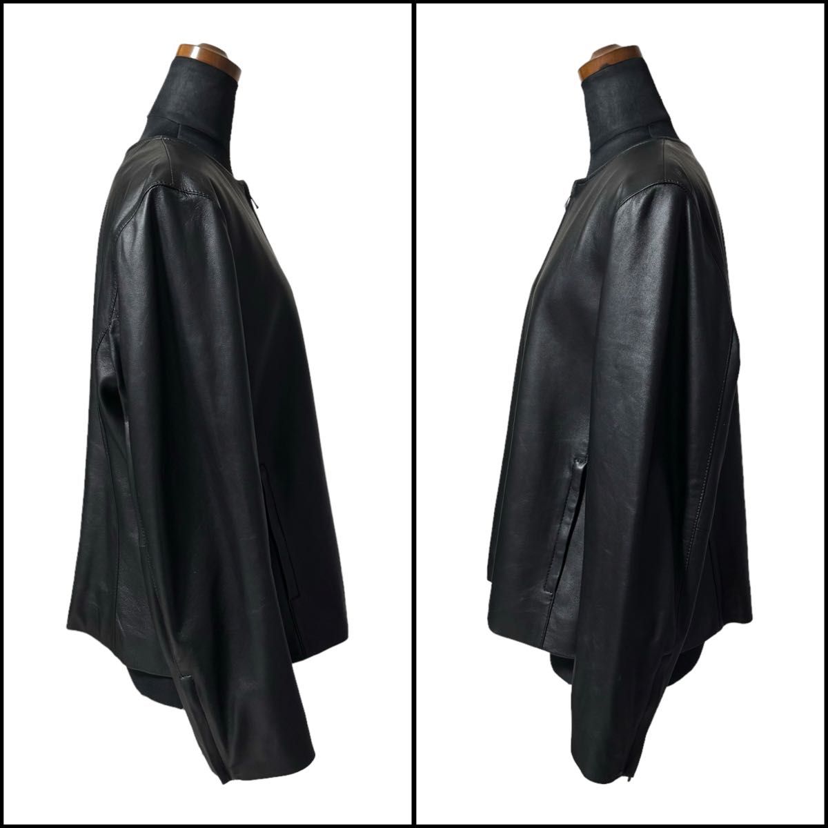 23区 シープレザー ノーカラー ジャケット レディース サイズ46 23区 シープレザー ノーカラー ジャケット レディース サイズ46