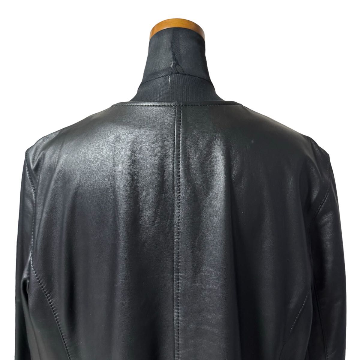 23区 シープレザー ノーカラー ジャケット レディース サイズ46 23区 シープレザー ノーカラー ジャケット レディース サイズ46