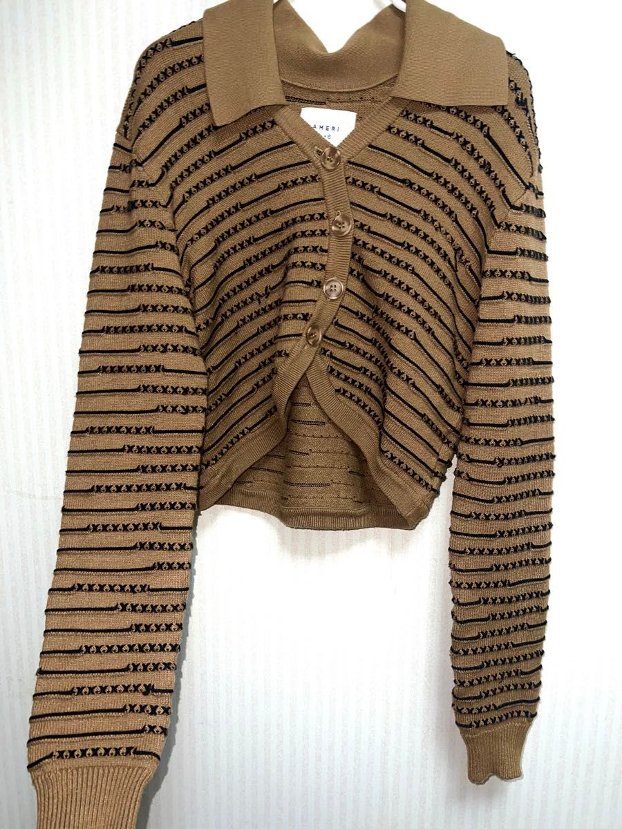 Ameri アメリヴィンテージ CROSS STITCH SHORT KNIT TOP Ameri アメリヴィンテージ CROSS STITCH SHORT KNIT TOP