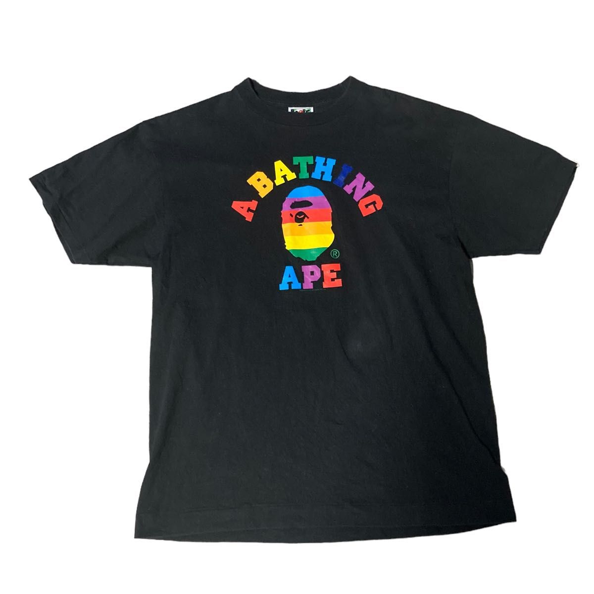 A BATHING APE レインボー 長袖Tシャツ ジェネラル期 A BATHING APE レインボー 長袖Tシャツ ジェネラル期