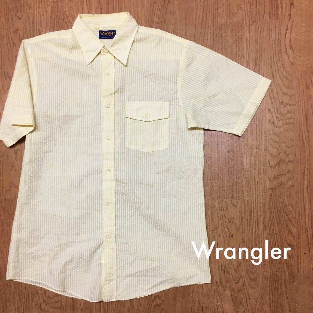 〈Wrangler〉ラングラー メンズ size OUTLET 史上最も激安 SALE L ストライプ柄シャツ 半袖シャツ 涼しげトップス カジュアル☆