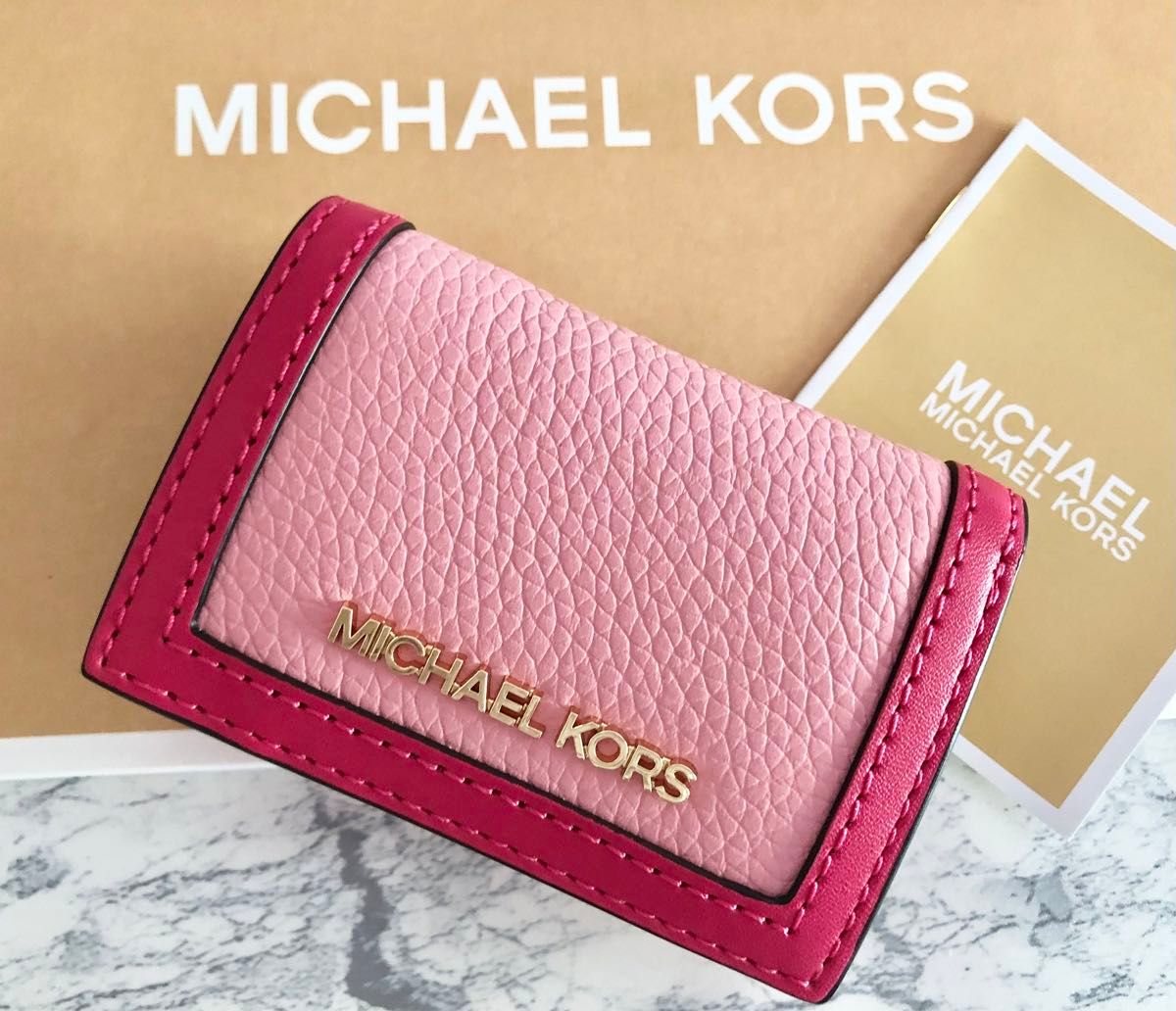 MICHAEL KORS マイケルコース 折り財布 ピンク新品 MICHAEL KORS マイケルコース 折り財布 ピンク新品