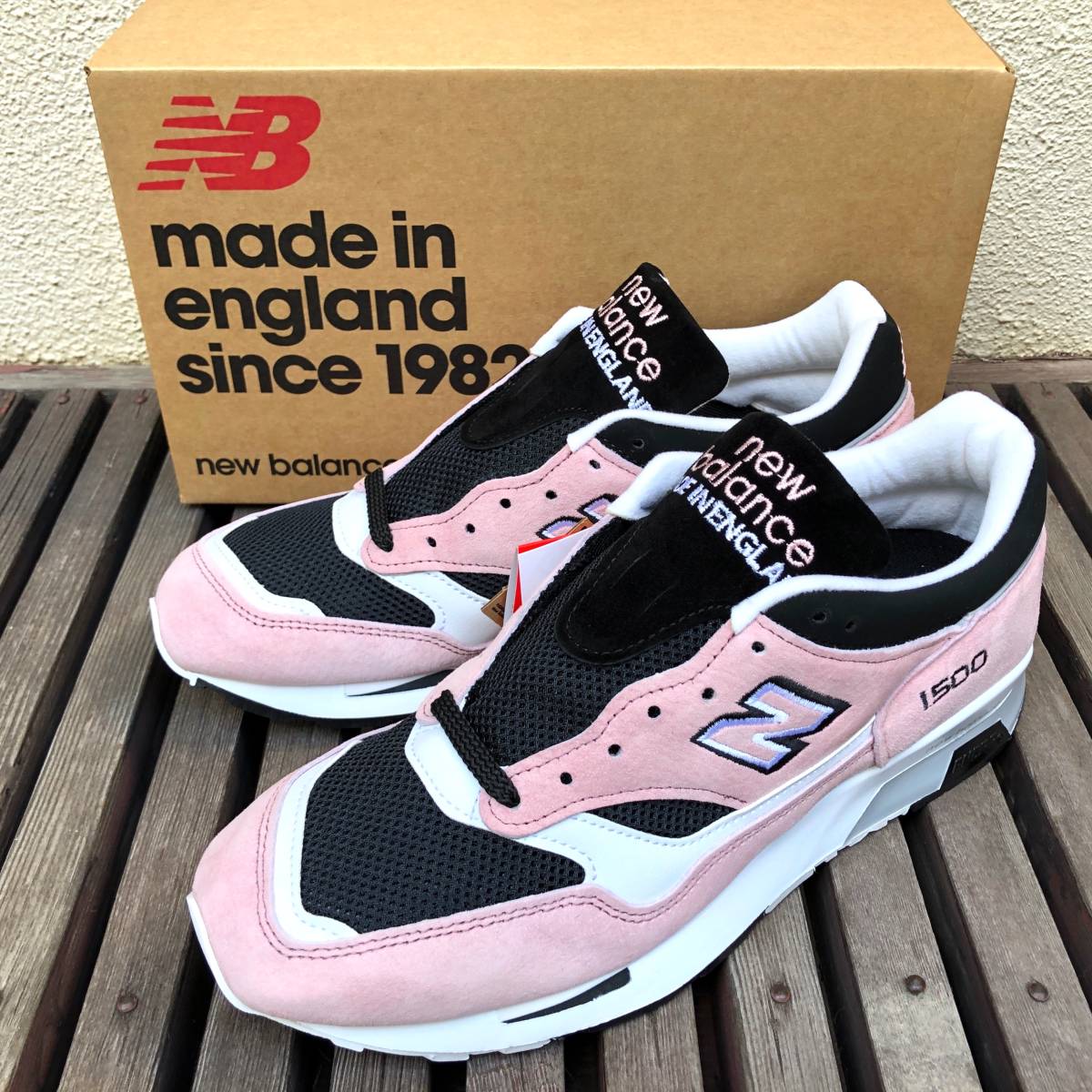 UK製 NEW BALANCE M1500MPK “EASTER PASTEL PACK” PINK×BLACK US7.5D 25.5cm 限定 パステルカラー 新品 イギリス英国製 スエード ピンク_画像2