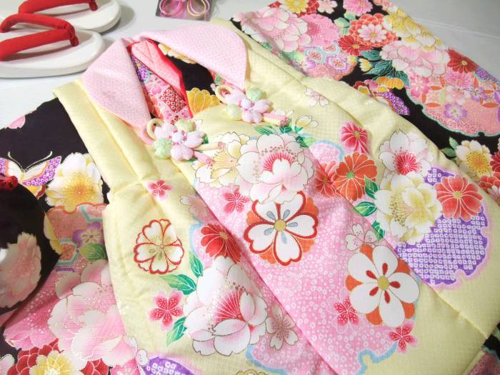  "Семь, пять, три" mi345 кимоно 3 лет . ткань * кимоно 6 позиций комплект .. цветок узор новый товар включая доставку 