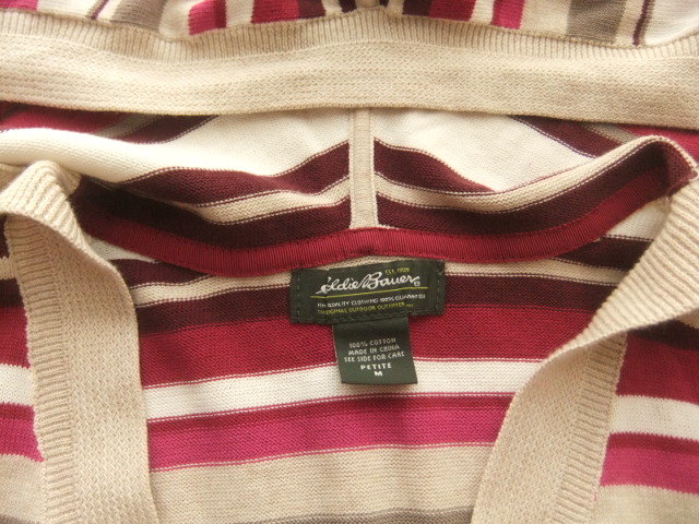  Eddie Bauer *M* with a hood border pattern short sleeves knitted 