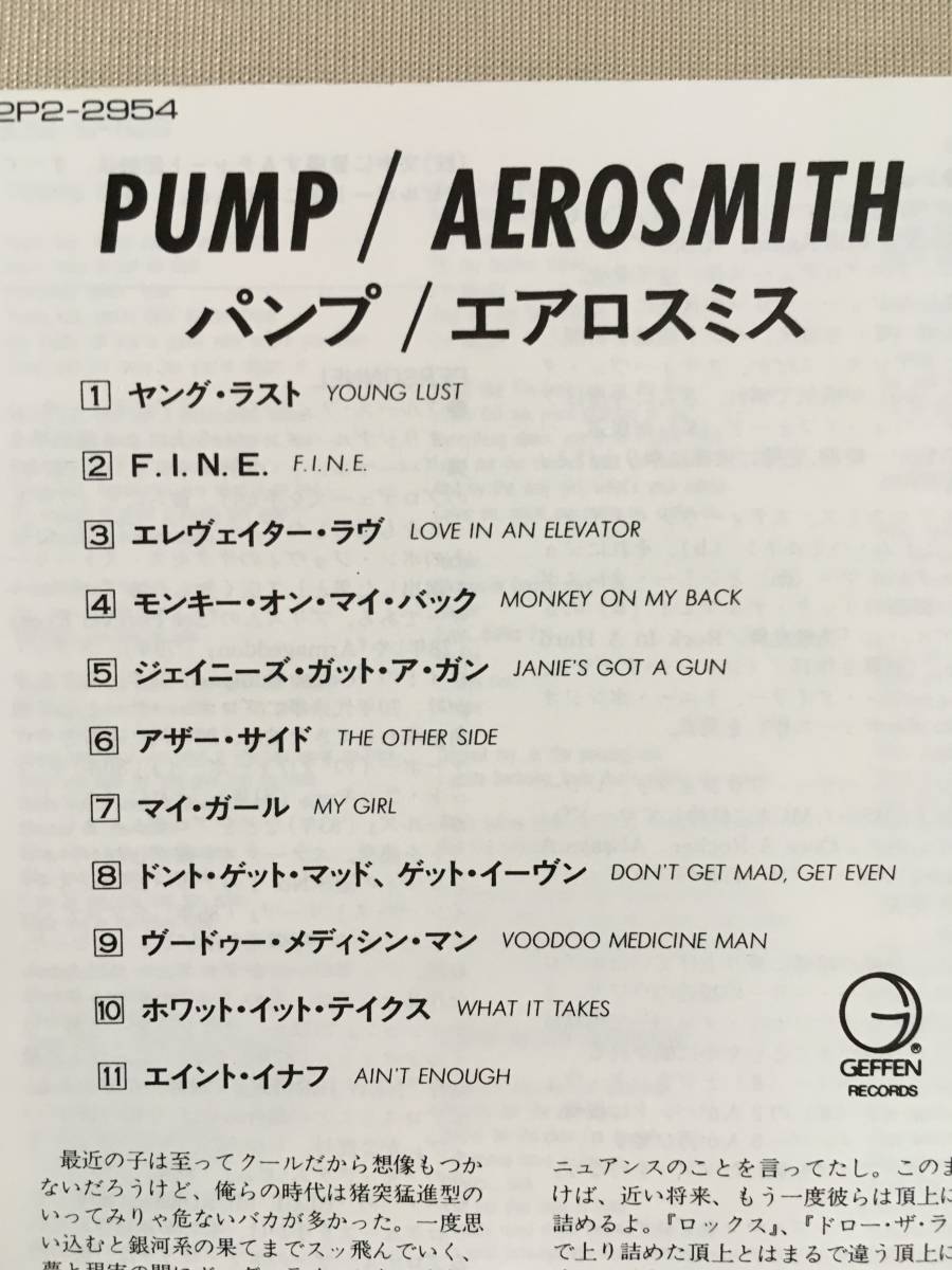 ヤフオク Aerosmith エアロスミス Pump パンプ 全11曲収録 ヤフオク Aerosmith エアロスミス Pump パンプ 全11曲収録