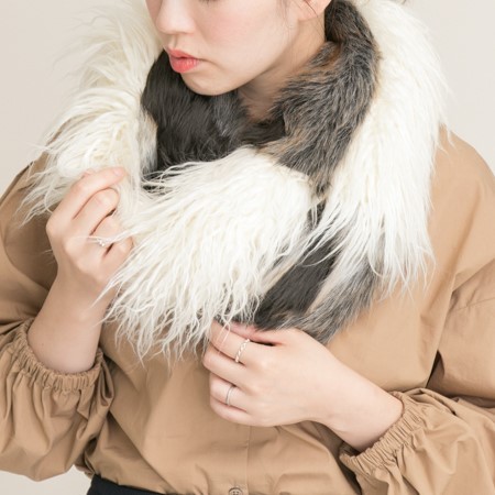 新品同様 URBAN RESEARCH ROSSO mix fur snood 2WAY ミックス 新品同様 URBAN RESEARCH ROSSO mix fur snood 2WAY ミックス