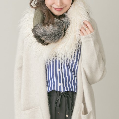 新品同様 URBAN RESEARCH ROSSO mix fur snood 2WAY ミックス 新品同様 URBAN RESEARCH ROSSO mix fur snood 2WAY ミックス