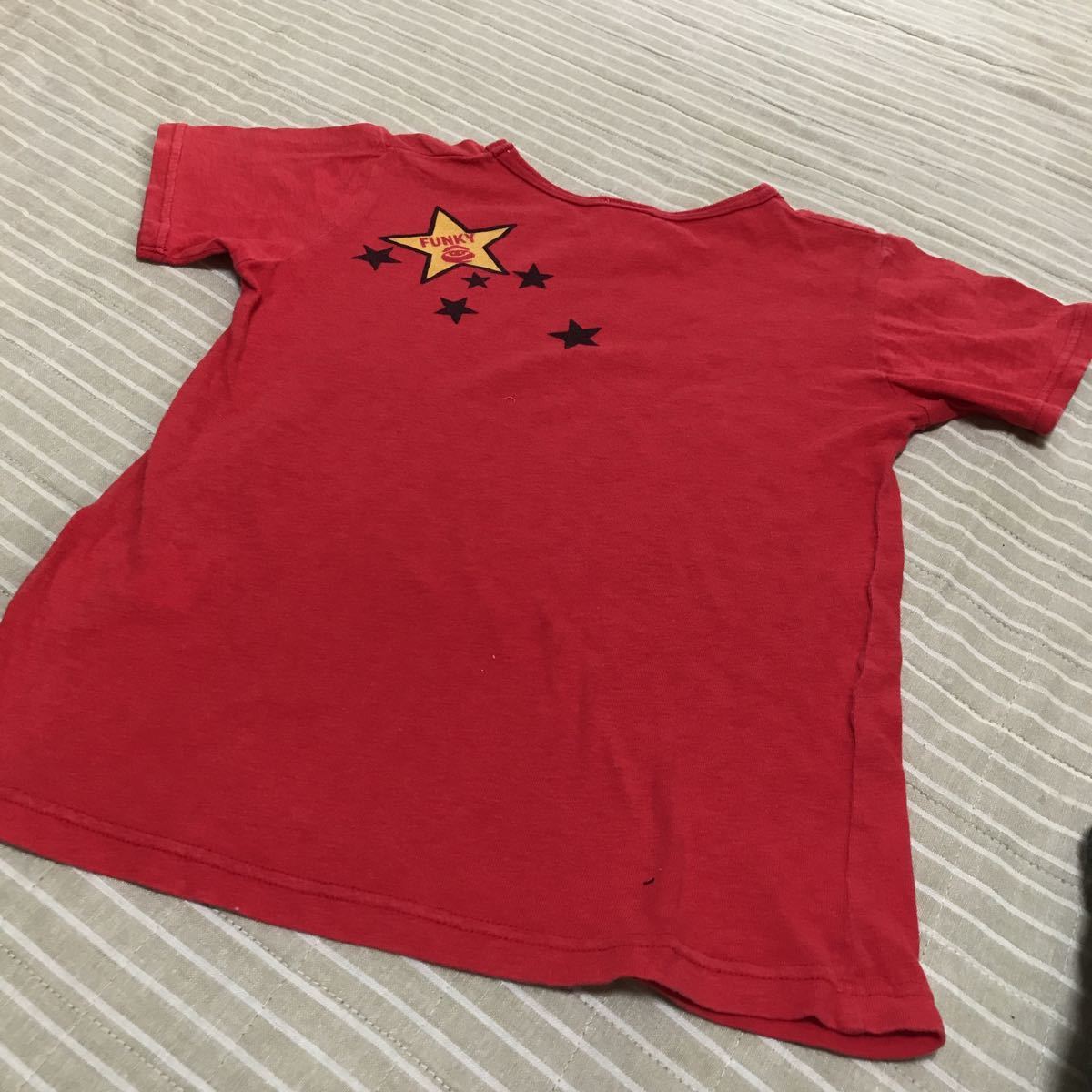 半袖Tシャツ eaB サイズ120 赤 USED美品 べべ_画像3