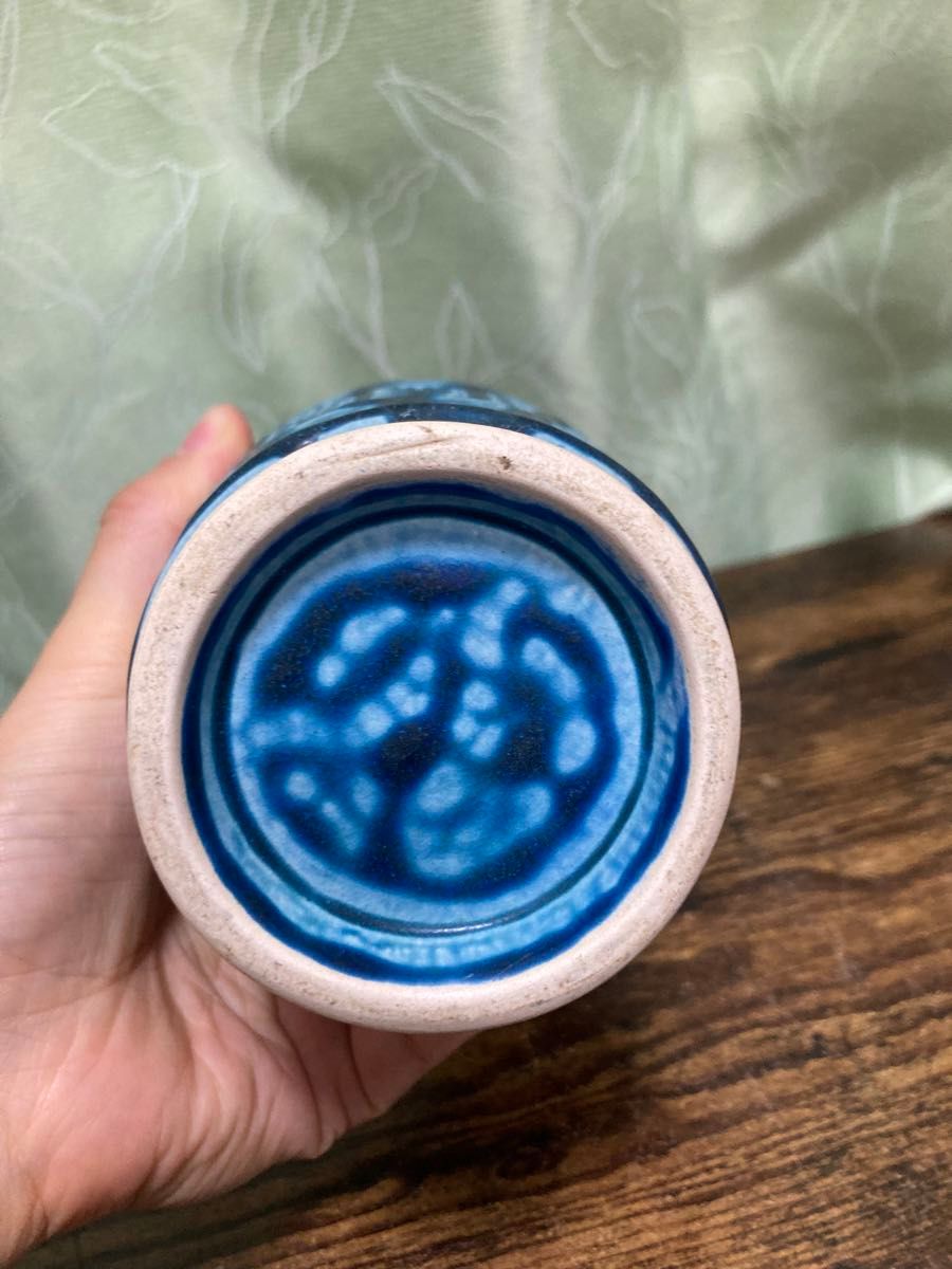 旧西ドイツ製 リーフ総柄 陶器の花瓶 花器 一輪挿し ミッド 旧西ドイツ製 リーフ総柄 陶器の花瓶 花器 一輪挿し ミッド