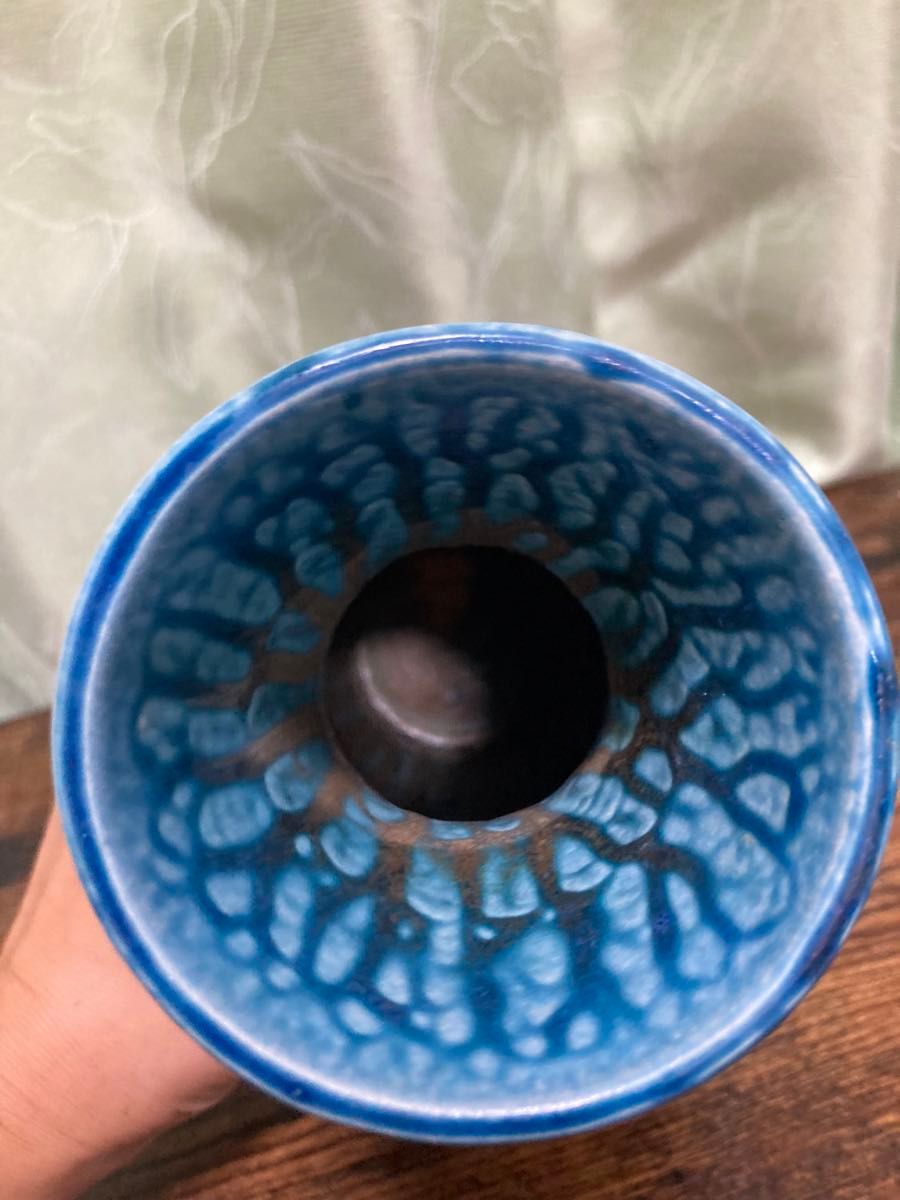 旧西ドイツ製 リーフ総柄 陶器の花瓶 花器 一輪挿し ミッド 旧西ドイツ製 リーフ総柄 陶器の花瓶 花器 一輪挿し ミッド