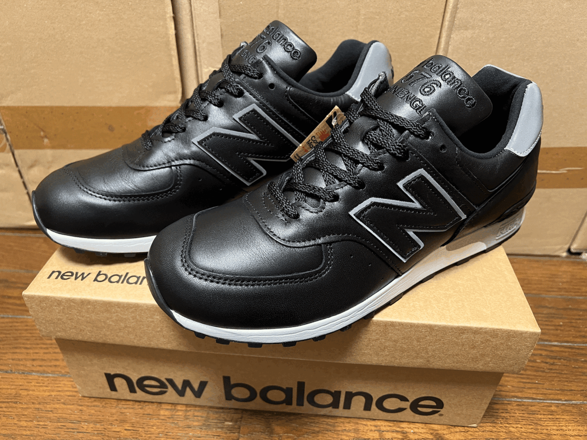 UK製 オールレザー New Balance M576KKL ブラック×グレー US8 5 UK製 オールレザー New Balance M576KKL ブラック×グレー US8 5
