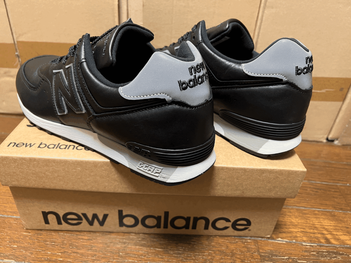 UK製 オールレザー New Balance M576KKL ブラック×グレー US8 5 UK製 オールレザー New Balance M576KKL ブラック×グレー US8 5