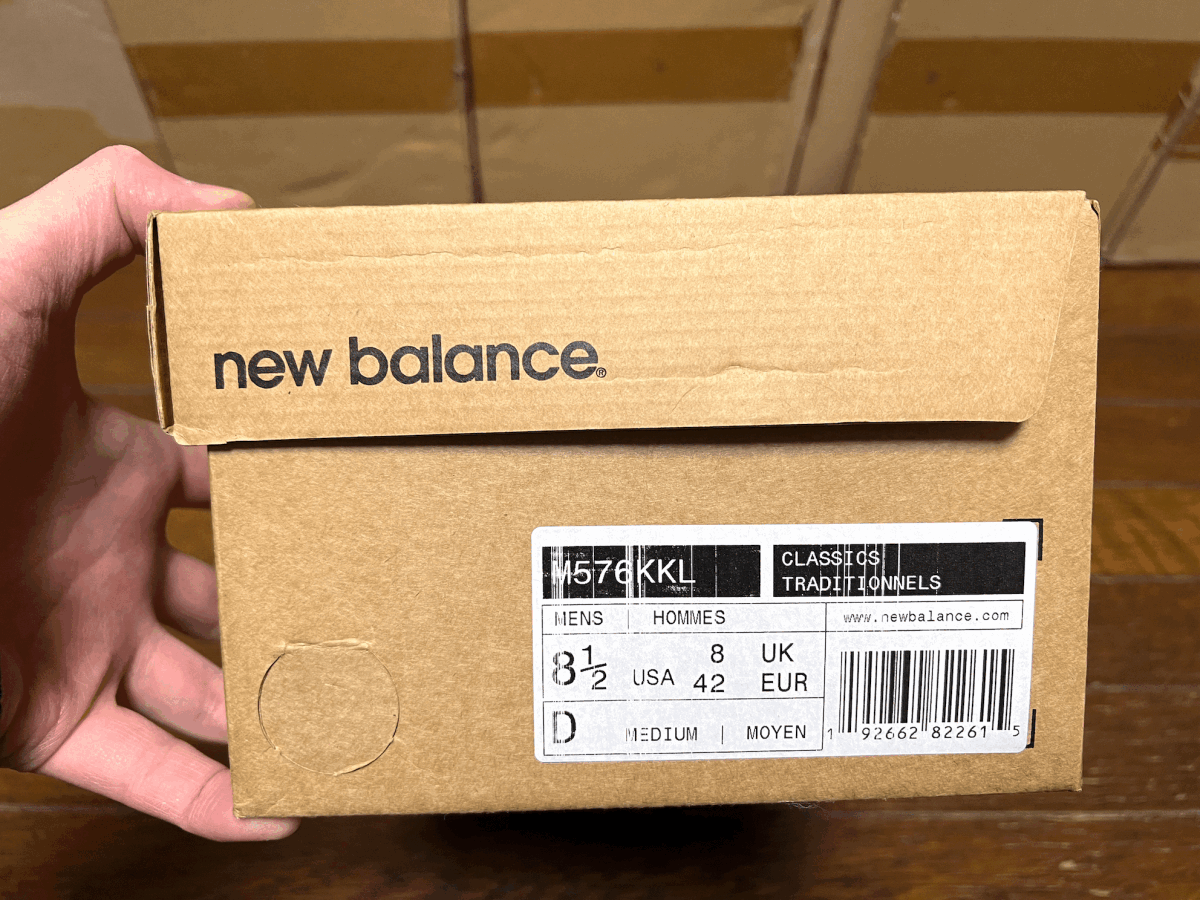UK製 オールレザー New Balance M576KKL ブラック×グレー US8 5 UK製 オールレザー New Balance M576KKL ブラック×グレー US8 5