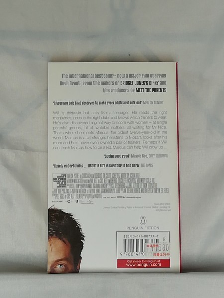 [英語版]About a Boy/Nick Hornby☆アバウト・ア・ボーイ/ニック・ホーンビィ著☆2002年映画化 ヒュー・グラント[中古書籍]_画像2