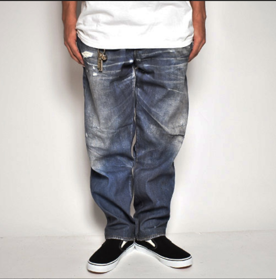 アス US 三軒茶屋 フェイクビンテージデニム イージーパンツ Fake Vintage Denim Easy Pants Type-X 