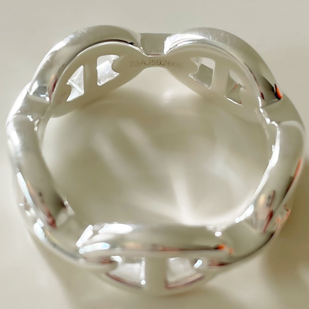 HERMES シェーヌダンクル アンシェネ リング シルバー 55 新品 HERMES シェーヌダンクル アンシェネ リング シルバー 55 新品