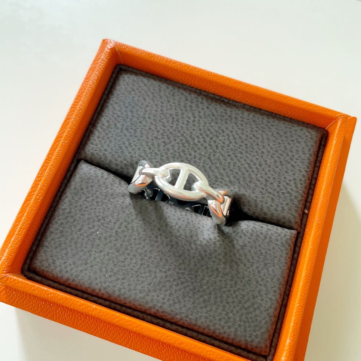 HERMES シェーヌダンクル アンシェネ リング シルバー 55 新品 HERMES シェーヌダンクル アンシェネ リング シルバー 55 新品