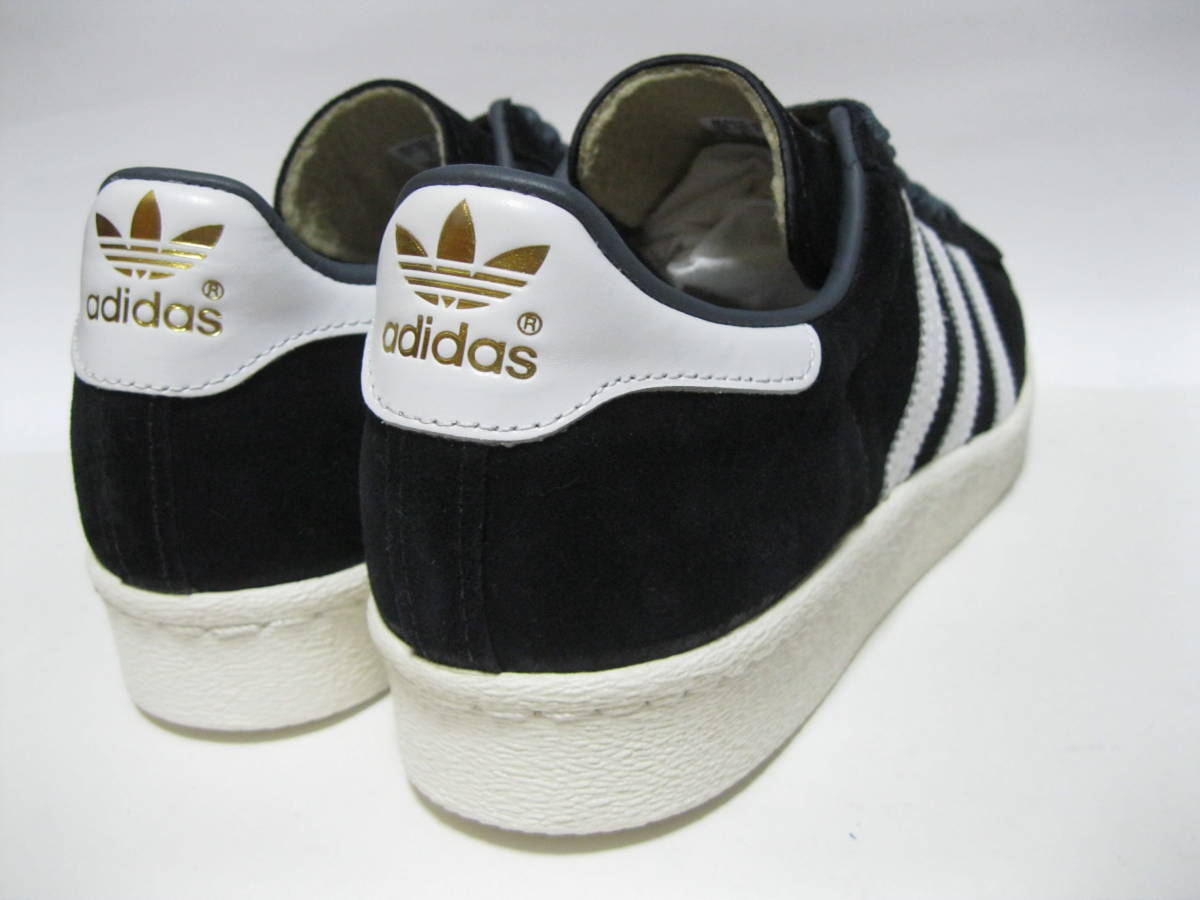 極美品!! 2015年 adidas B25961 SUPER STAR 80S DLX SUEDE BLACK/WHITE 25cm アディダス スーパースター デラックス 黒白 スエード_画像6