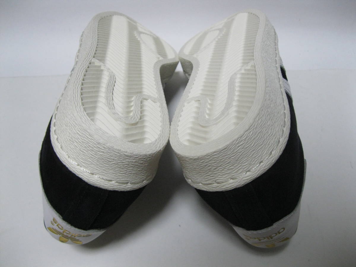 極美品!! 2015年 adidas B25961 SUPER STAR 80S DLX SUEDE BLACK/WHITE 25cm アディダス スーパースター デラックス 黒白 スエード_画像8