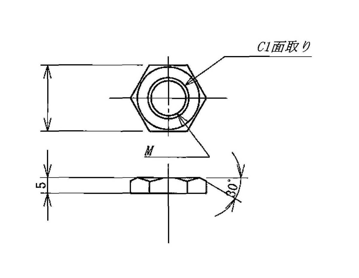 SUS304 hexagon cut . nut M14-2 1 piece 21.0X5.0tX P1.0