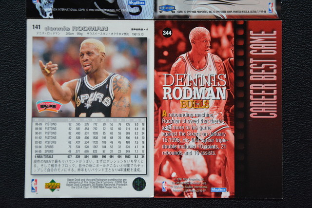 古いカード 4枚SET NBA デニス ロッドマン DENNIS RODMAN 検索用語→Aレター25g10内トレカトレーディングカード_画像6