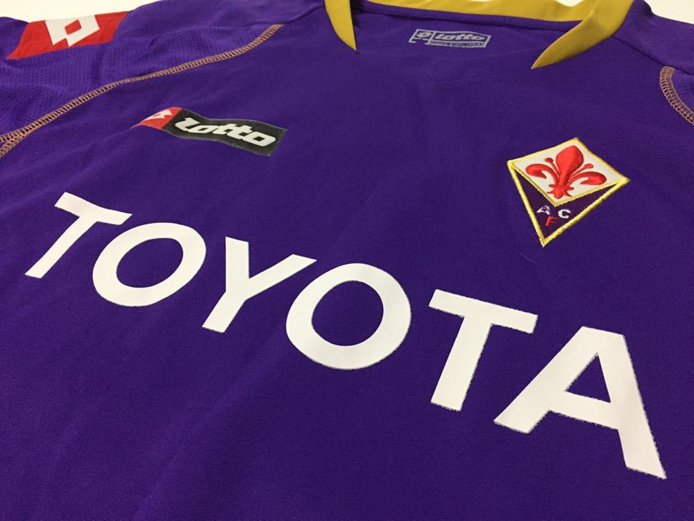 希少 08-09 LOTTO FIORENTINA フィオレンティーナ ホーム サッカー ユニフォーム TOYOTA パープル size M セリエA_画像5