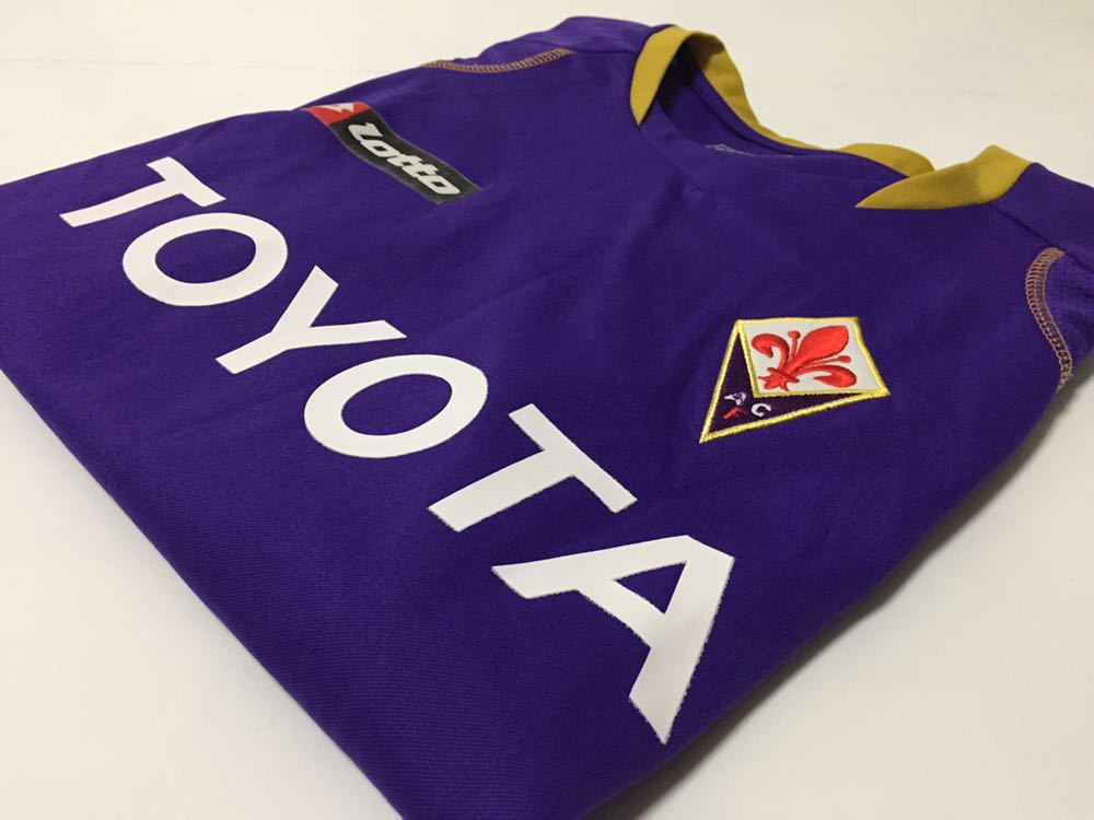 希少 08-09 LOTTO FIORENTINA フィオレンティーナ ホーム サッカー ユニフォーム TOYOTA パープル size M セリエA_画像1